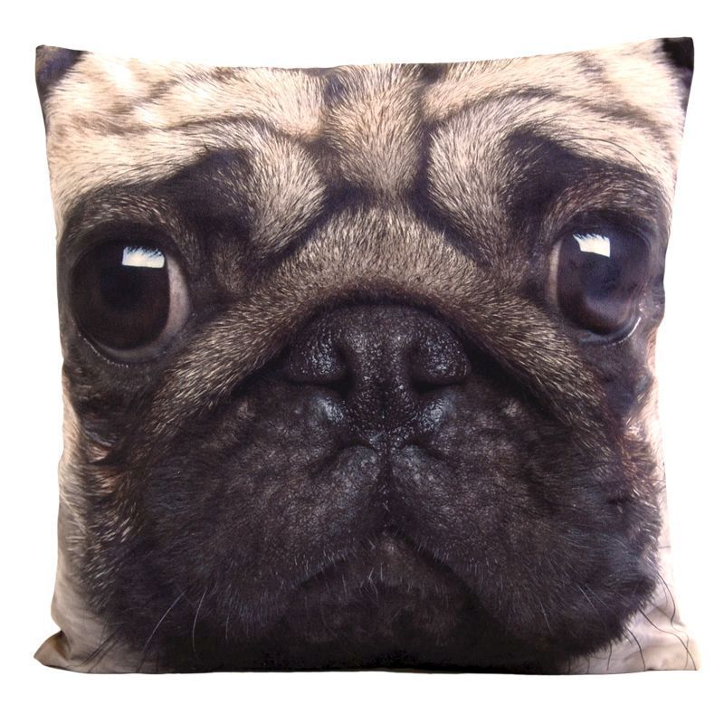 Photographic Animal Cushion 45 x 45cm (Pug Dog)